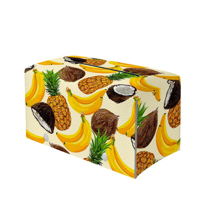 Tropical Fruits Pattern Print Leather Tissue Box Cover