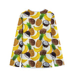 Tropical Fruits Pattern Print Long Sleeve Short Coat