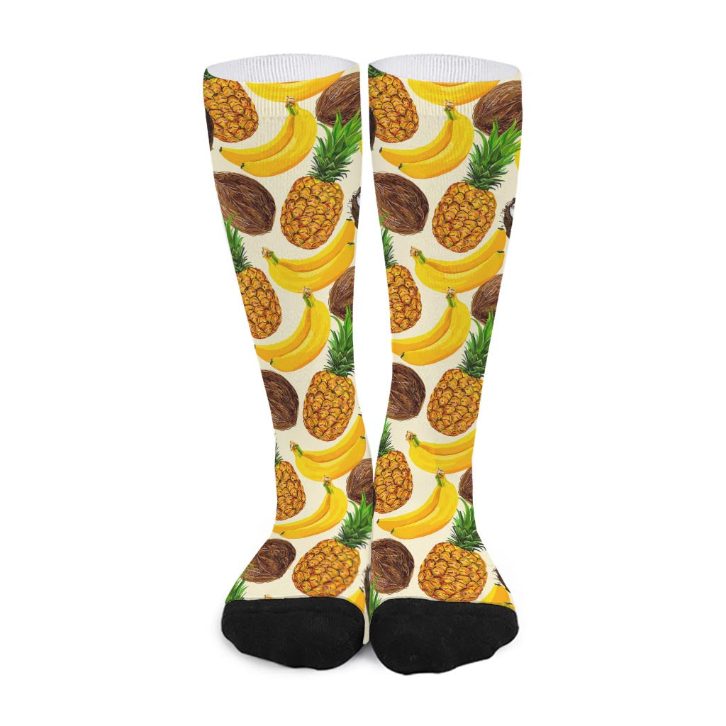 Tropical Fruits Pattern Print Long Socks