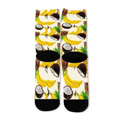 Tropical Fruits Pattern Print Long Socks