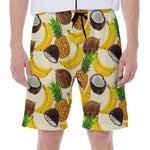 Tropical Fruits Pattern Print Men's Beach Shorts