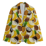 Tropical Fruits Pattern Print Men's Blazer