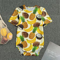 Tropical Fruits Pattern Print Men's Bodysuit