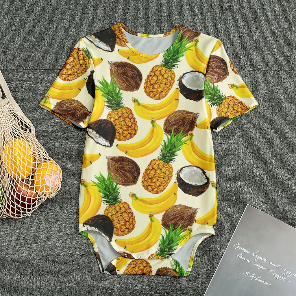 Tropical Fruits Pattern Print Men's Bodysuit