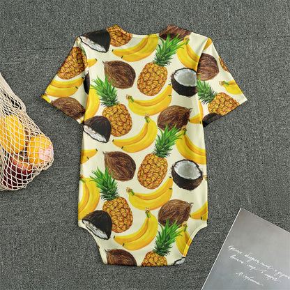 Tropical Fruits Pattern Print Men's Bodysuit