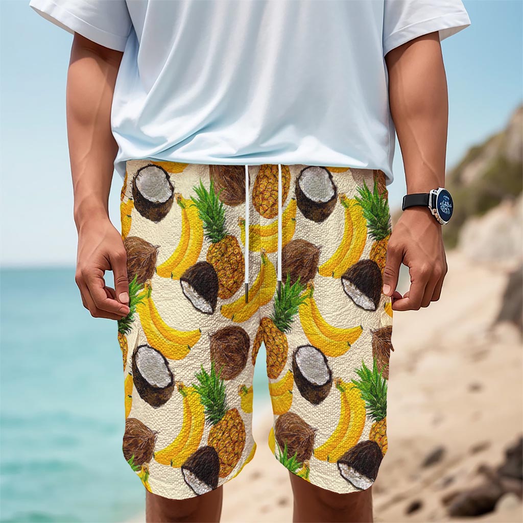 Tropical Fruits Pattern Print Men's Cargo Shorts