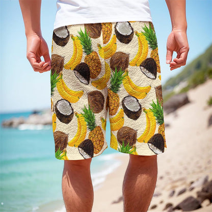 Tropical Fruits Pattern Print Men's Cargo Shorts