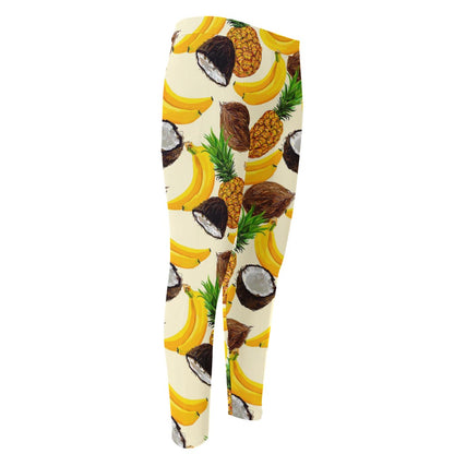 Tropical Fruits Pattern Print Men's Compression Pants