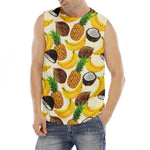 Tropical Fruits Pattern Print Men's Fitness Tank Top
