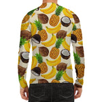 Tropical Fruits Pattern Print Men's Long Sleeve Rash Guard