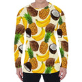 Tropical Fruits Pattern Print Men's Long Sleeve T-Shirt