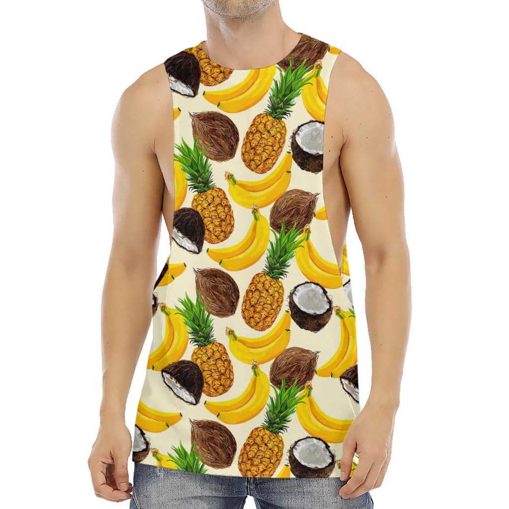 Tropical Fruits Pattern Print Men's Muscle Tank Top
