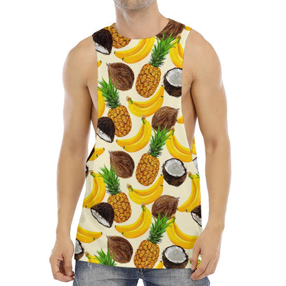 Tropical Fruits Pattern Print Men's Muscle Tank Top