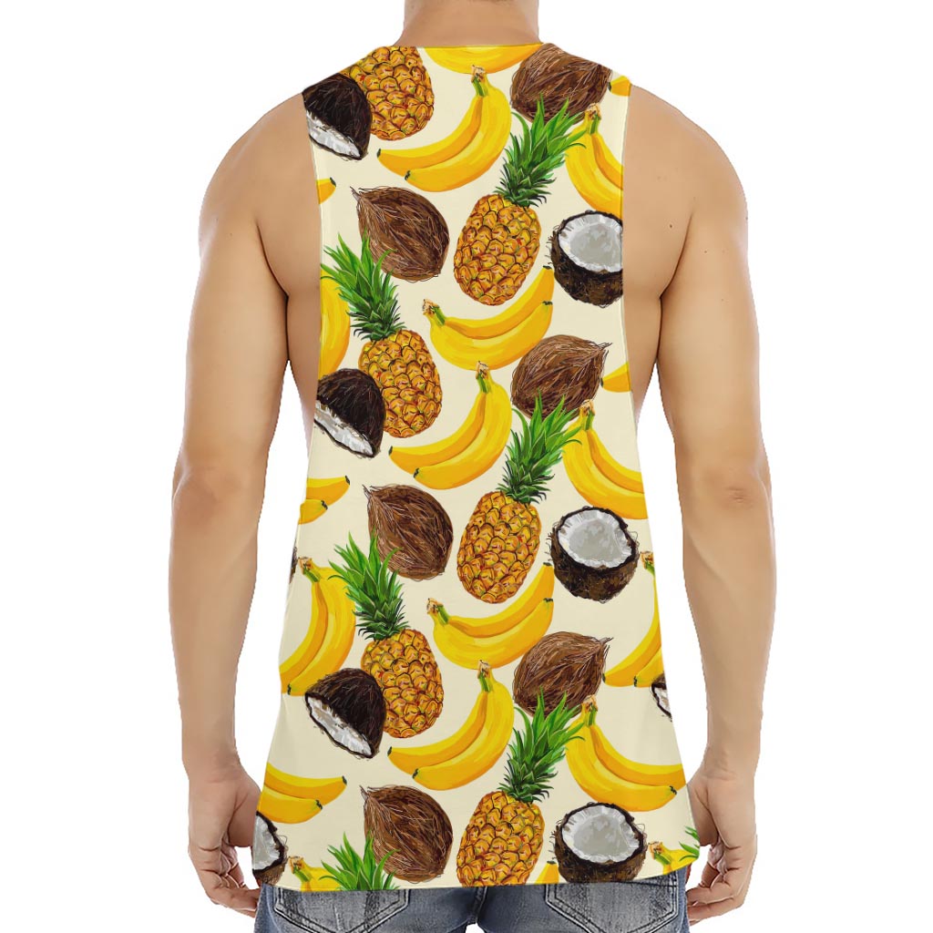 Tropical Fruits Pattern Print Men's Muscle Tank Top