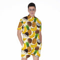 Tropical Fruits Pattern Print Men's Romper