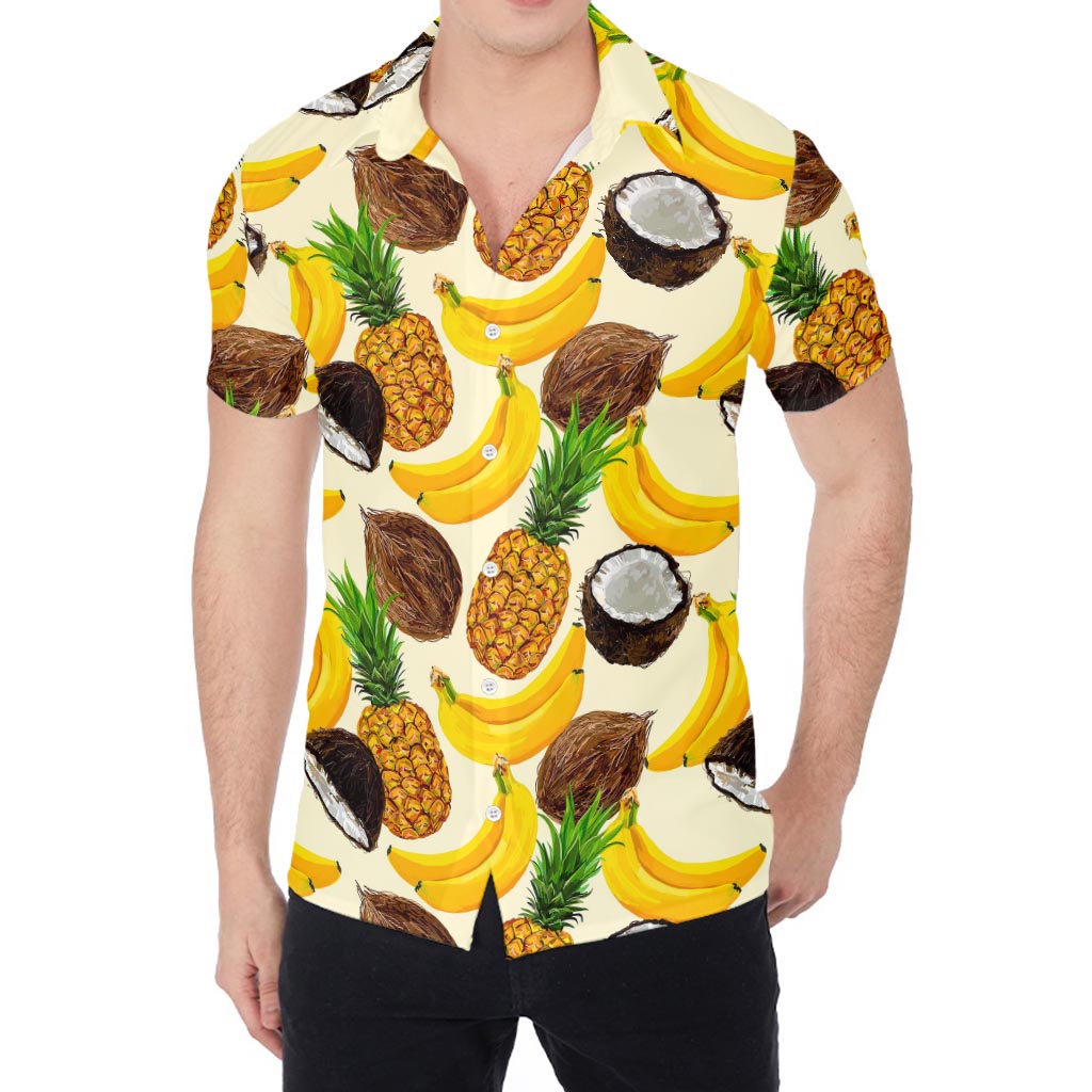 Tropical Fruits Pattern Print Men's Shirt
