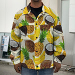 Tropical Fruits Pattern Print Men's Shirt Jacket