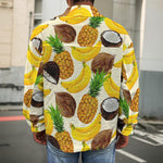 Tropical Fruits Pattern Print Men's Shirt Jacket