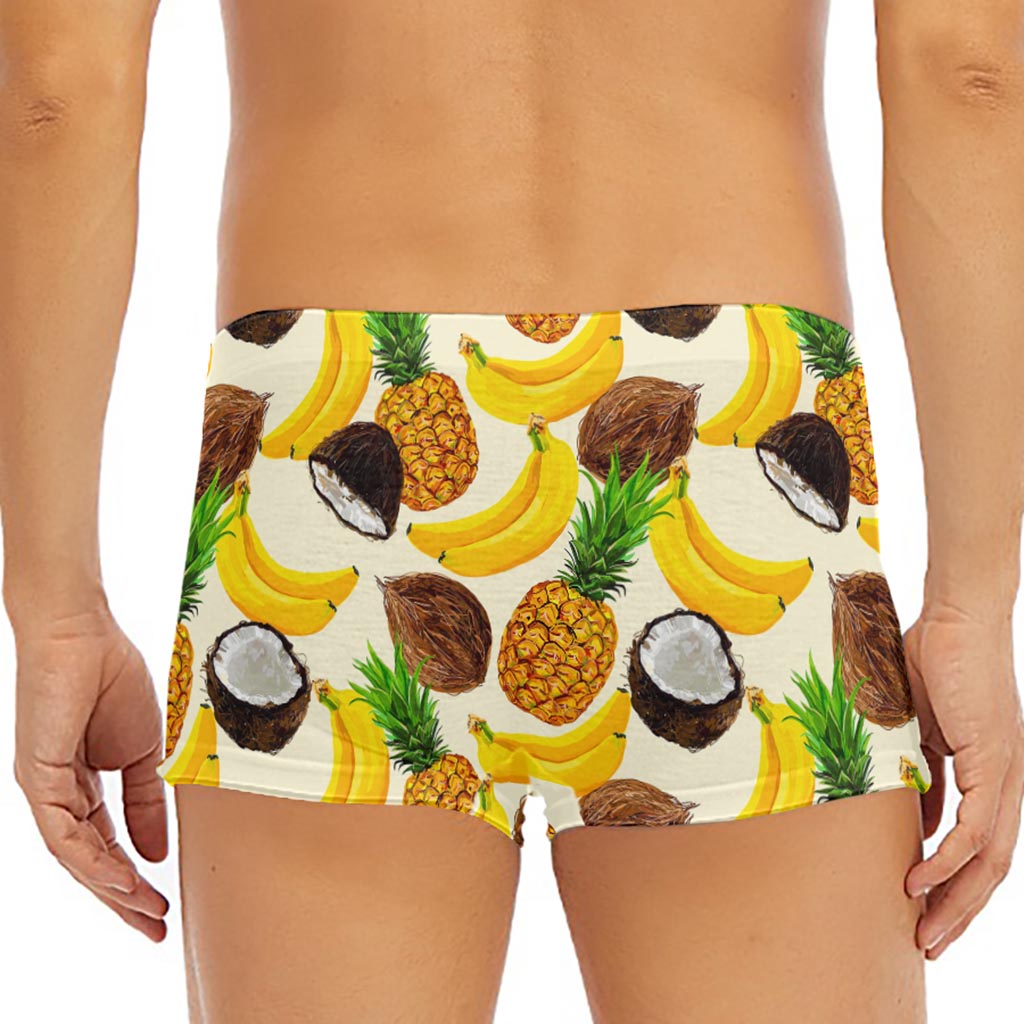 Tropical Fruits Pattern Print Men's Short Boxer Briefs
