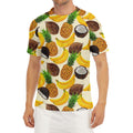 Tropical Fruits Pattern Print Men's Short Sleeve Rash Guard
