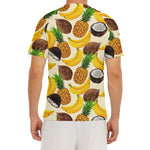 Tropical Fruits Pattern Print Men's Short Sleeve Rash Guard