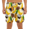 Tropical Fruits Pattern Print Men's Split Running Shorts