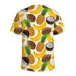 Tropical Fruits Pattern Print Men's Sports T-Shirt