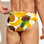 Tropical Fruits Pattern Print Men's Swim Briefs
