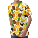 Tropical Fruits Pattern Print Men's Velvet T-Shirt