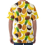 Tropical Fruits Pattern Print Men's Velvet T-Shirt