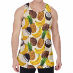 Tropical Fruits Pattern Print Men's Velvet Tank Top