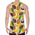 Tropical Fruits Pattern Print Men's Velvet Tank Top