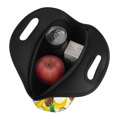 Tropical Fruits Pattern Print Neoprene Lunch Bag
