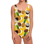 Tropical Fruits Pattern Print One Piece Swimsuit