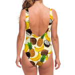 Tropical Fruits Pattern Print One Piece Swimsuit