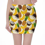 Tropical Fruits Pattern Print Pencil Mini Skirt