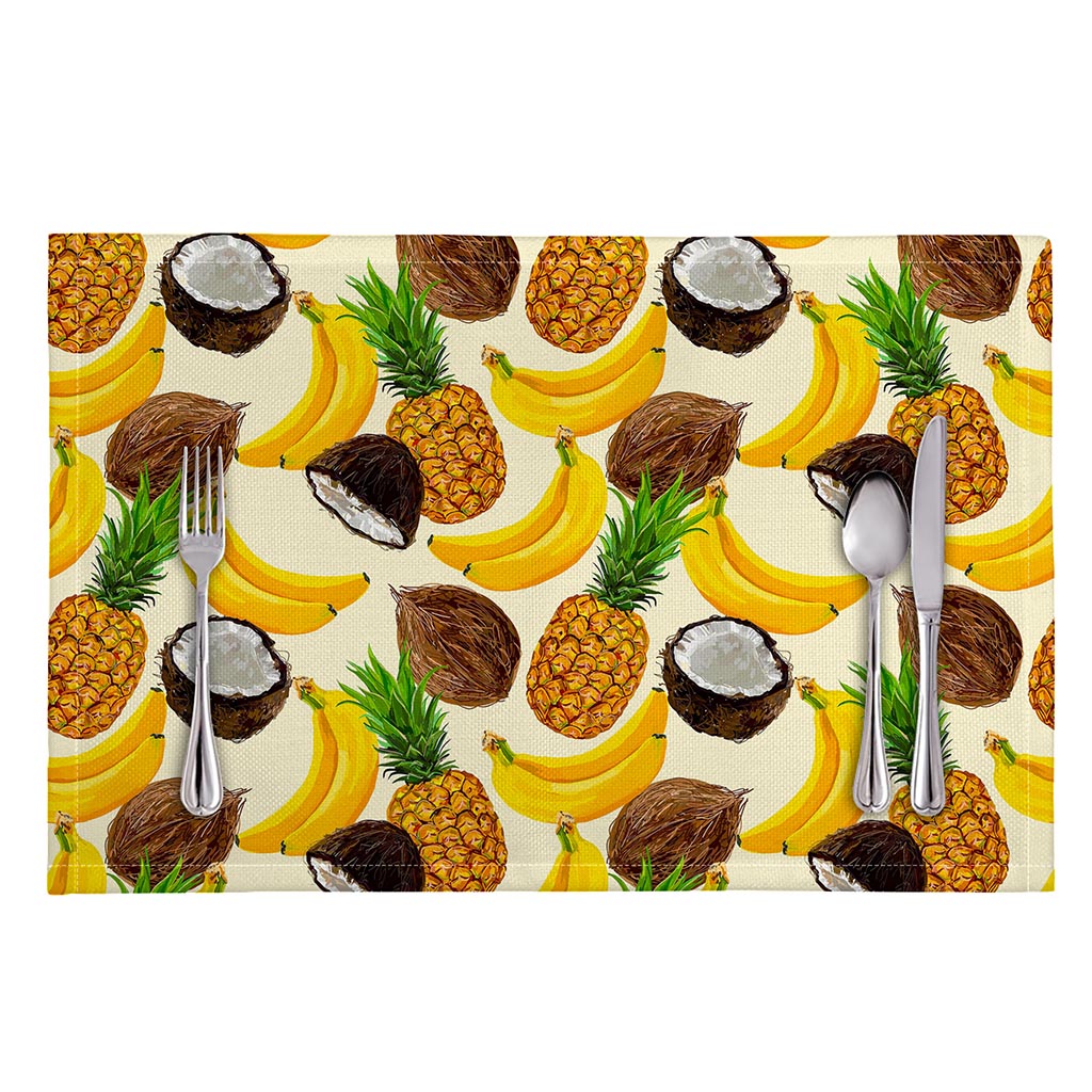 Tropical Fruits Pattern Print Placemat