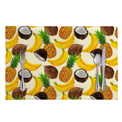 Tropical Fruits Pattern Print Placemat