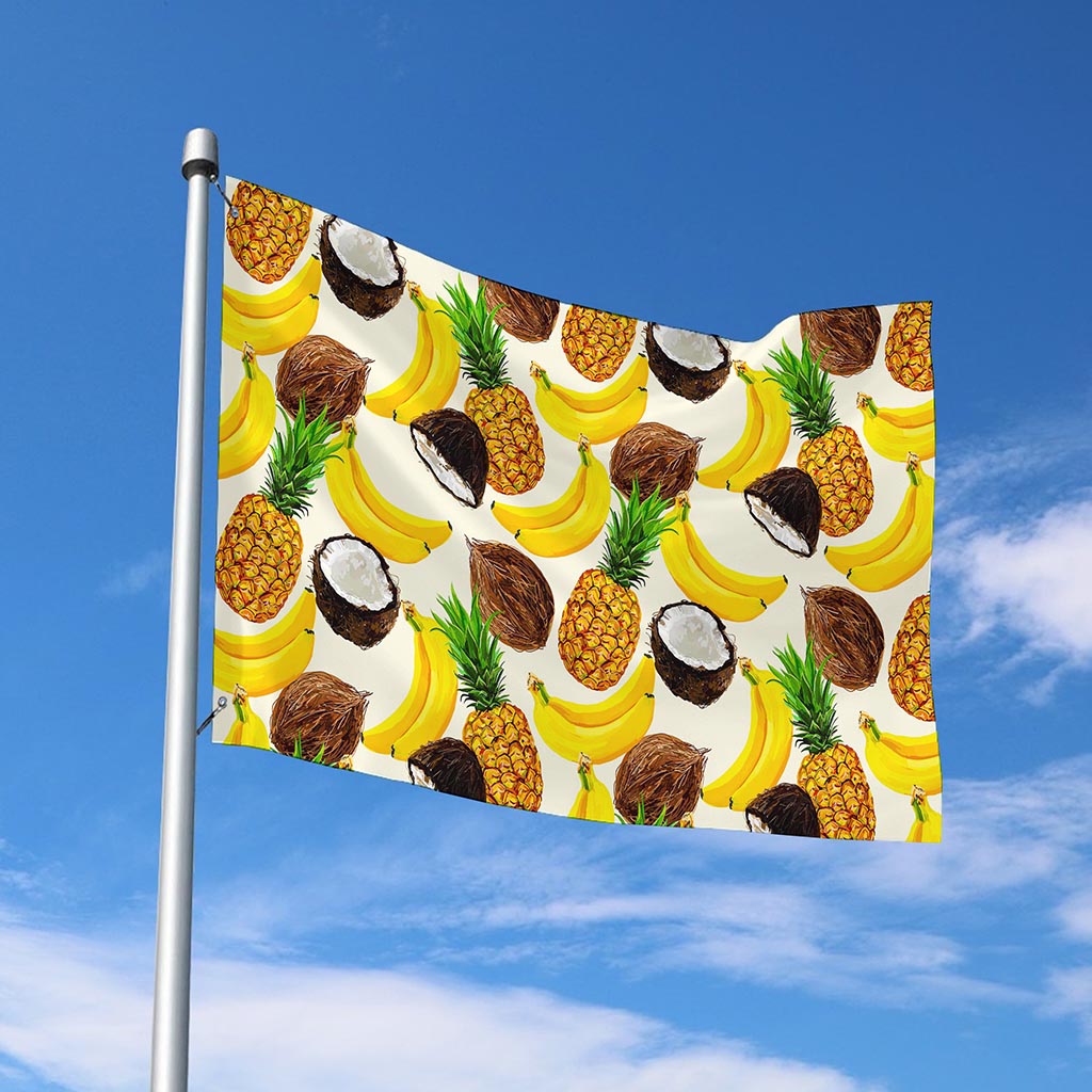 Tropical Fruits Pattern Print Polyester Flag