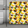 Tropical Fruits Pattern Print Polyester Shower Curtain