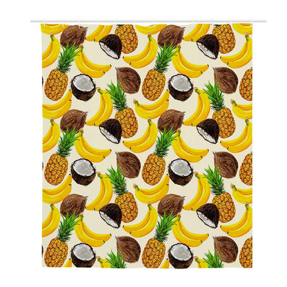 Tropical Fruits Pattern Print Polyester Shower Curtain