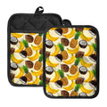 Tropical Fruits Pattern Print Pot Holders With Pocket