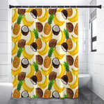 Tropical Fruits Pattern Print Premium Shower Curtain