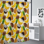 Tropical Fruits Pattern Print Premium Shower Curtain