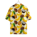 Tropical Fruits Pattern Print Rayon Hawaiian Shirt