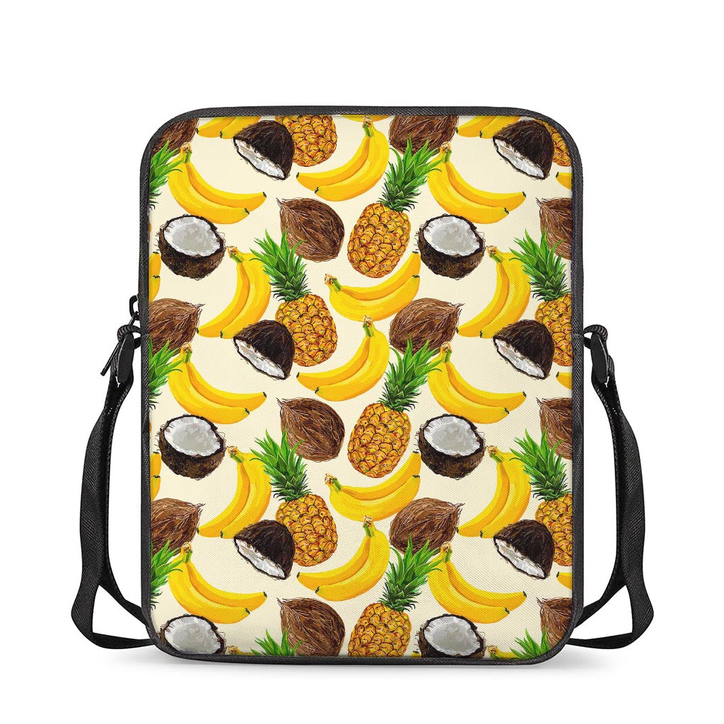 Tropical Fruits Pattern Print Rectangular Crossbody Bag