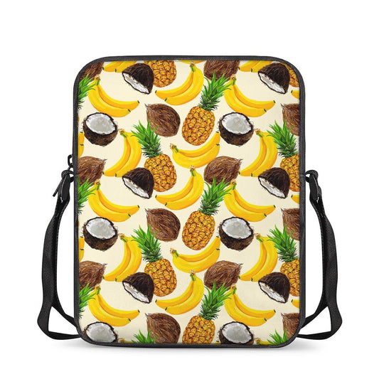 Tropical Fruits Pattern Print Rectangular Crossbody Bag