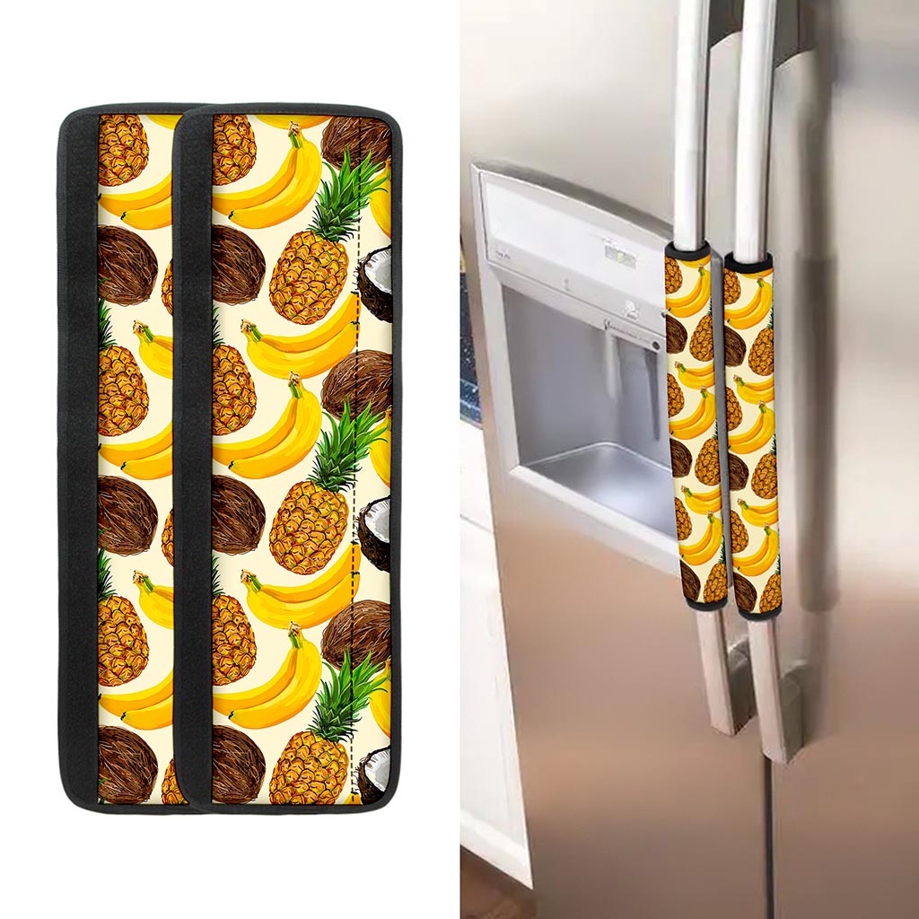 Tropical Fruits Pattern Print Refrigerator Handle Covers