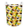 Tropical Fruits Pattern Print Round Laundry Basket