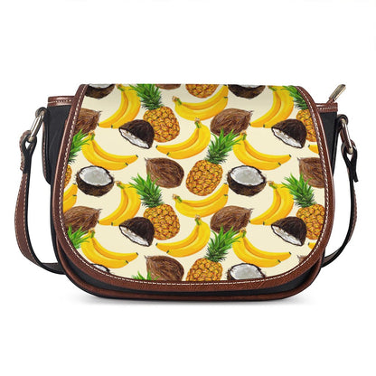 Tropical Fruits Pattern Print Saddle Bag